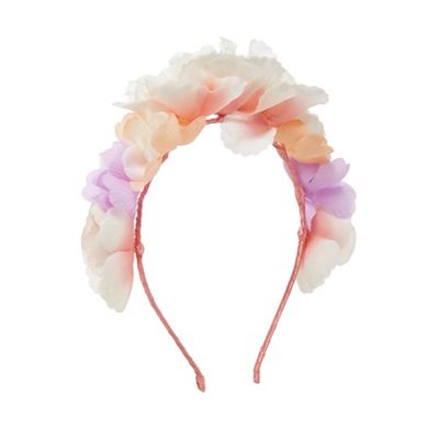 Girls' pink floral headband